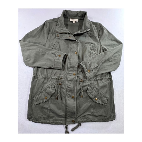 Style & Co. Jackets & Blazers - Style & Co Utility Jacket Women XL Green Cotton Field Anorak Military Coat